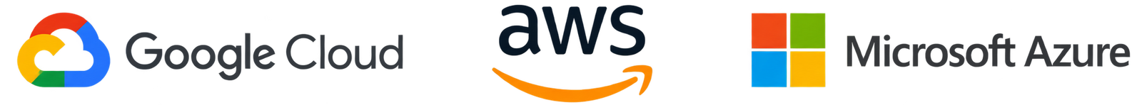 AWS, Microsoft Azure, Google Cloud
